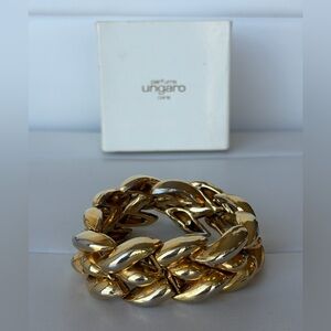 Vintage Signed Parfums Ungaro Paris Chunky Statement Bracelet w/ Box